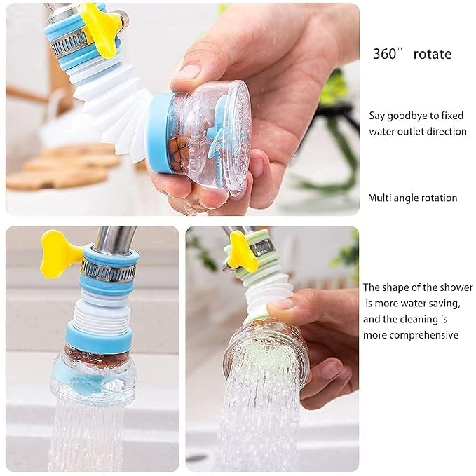 Kitchen Tap Extension with Flexible Rotatable Nozzle (Pack of 2)