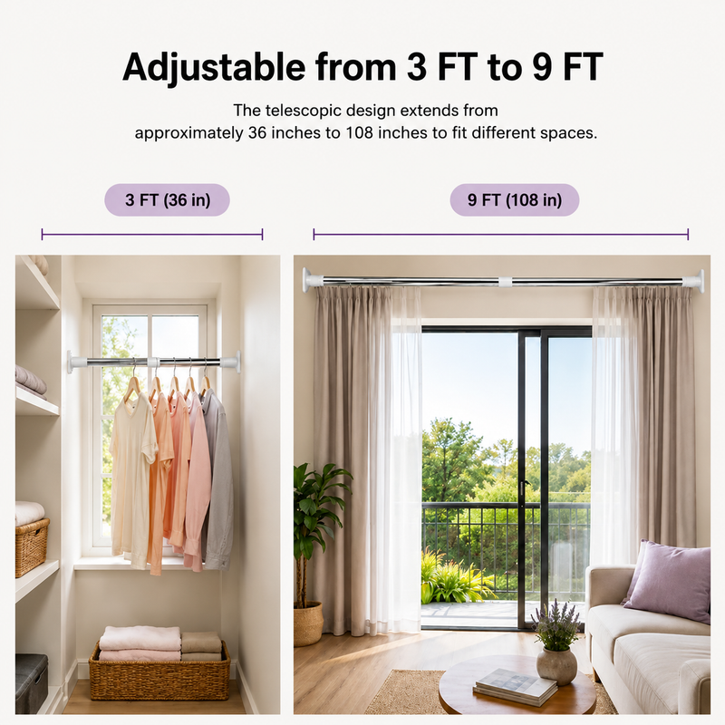 Adjustable from 3 FT to 9 FT