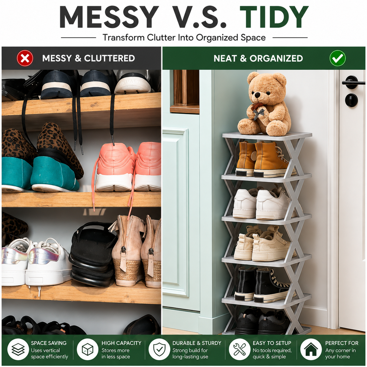 VortexStore™Foldable Shoe Stand Organizer