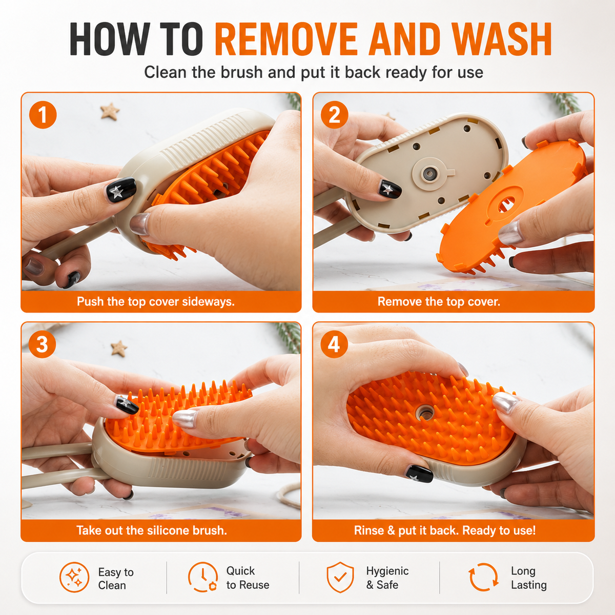 VortexStore™ Fur-Free Home 3-in-1 Steamy Pet Brush & Vapor Cleanser   (Pet ke baal brush karte waqt har jagah udte hain? We have the solution.)